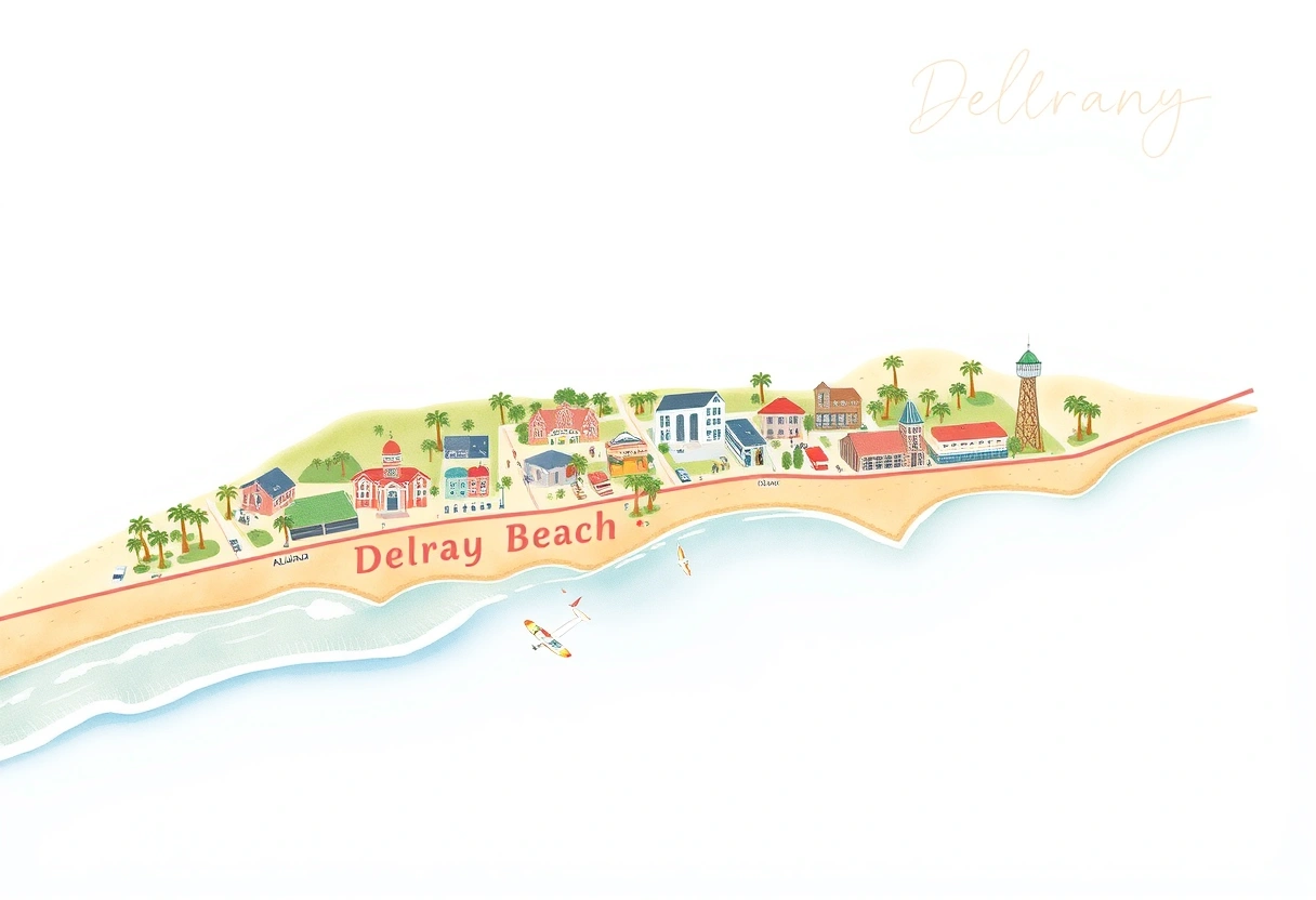 Delray Beach illustrated map